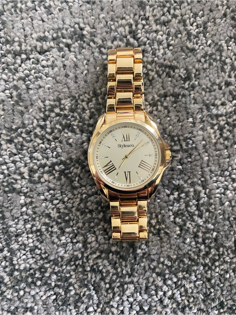 Style & Co. Gold-Tone Women's Bracelet Watch with White Dial